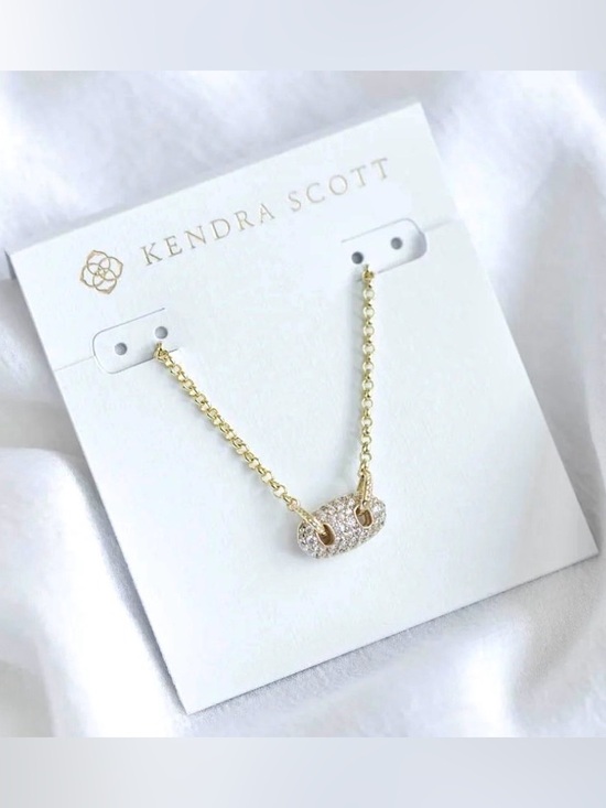 Kendra Scott Jewelry - NWT [Kendra Scott] Bailey Gold Pave Pendant Necklace w/ White CZ Crystals